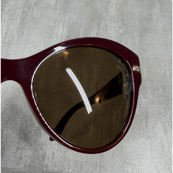 Versace Sunglasses Womens One Size Maroon Brown Cat Eye Crystal Italy Designer main image 12